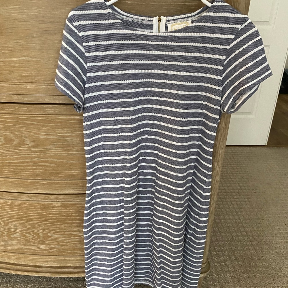Sail to Sable navy striped dress